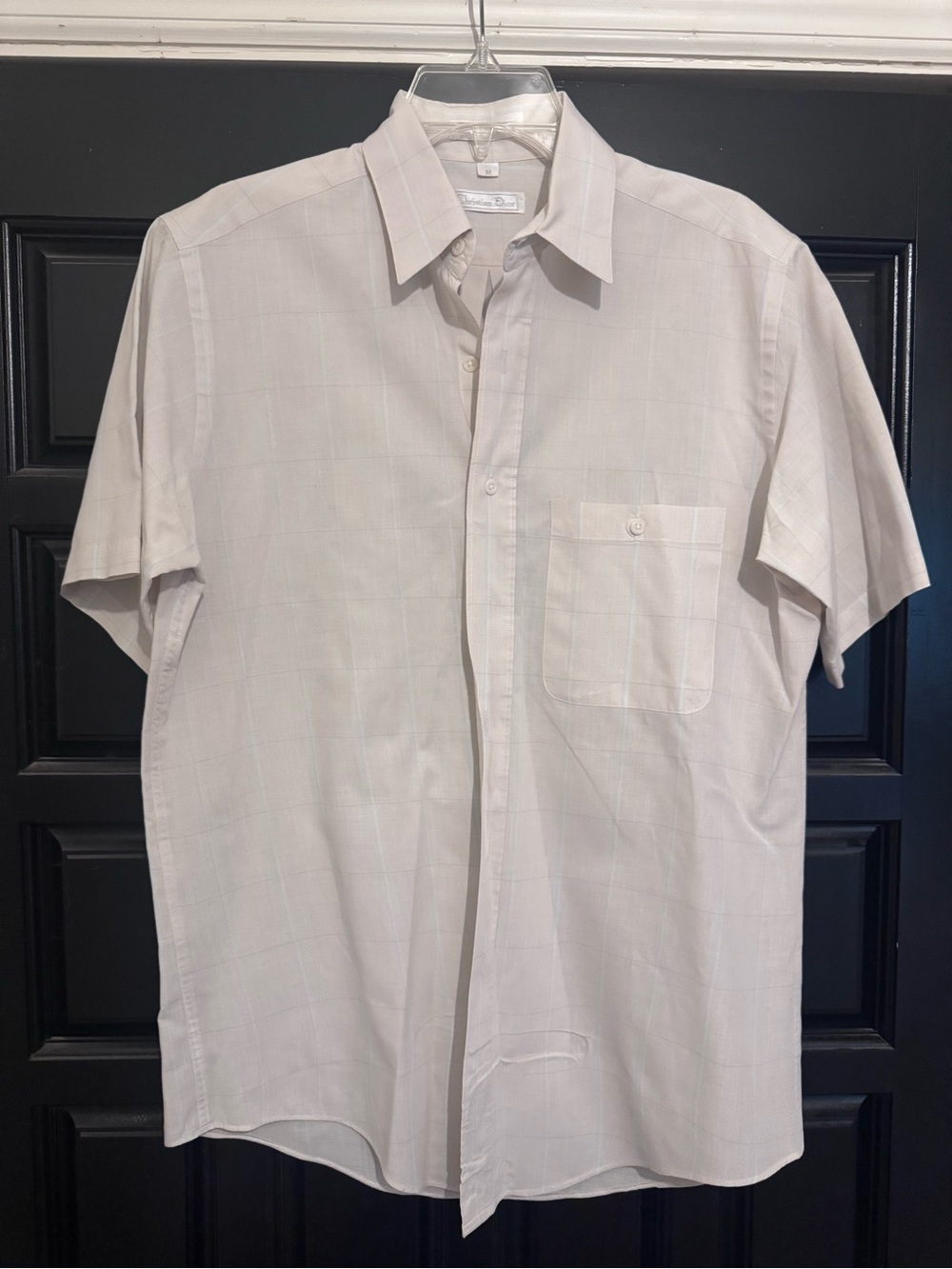 Dior Men's Short-Sleeve Button-Down Shirt in Light Cream